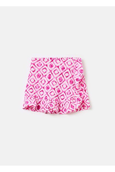 Ovs Skort With Ikat Print And Frills