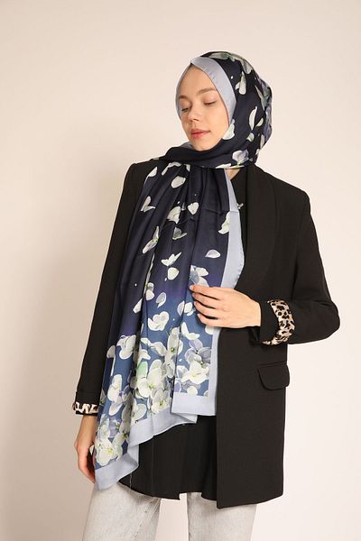 BERCHEM SCARF Akel Double Sided Garni Floral Patterned Soft Shawl