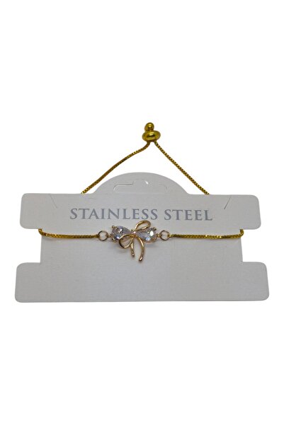 X-Lady Accessories Altın Renk Fiyonk Asansör Çelik Bileklik - 3628