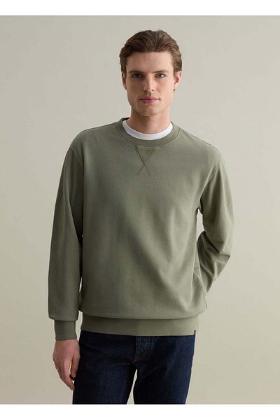 Ovs Sweatshirt With Round Neck And Stitched Detail