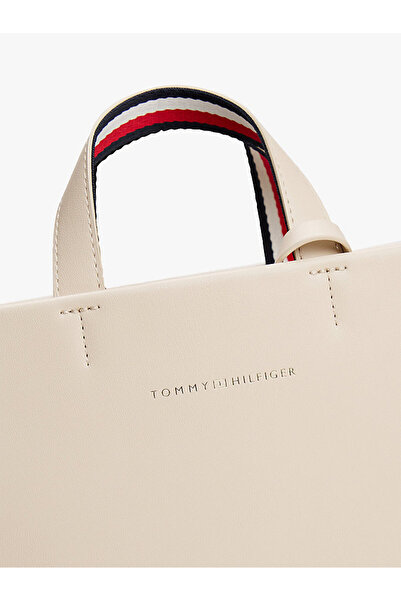 Tommy Hilfiger TH ESTABLISHED MED SHOPPER Kadın Bej Çanta AW0AW17508ACI