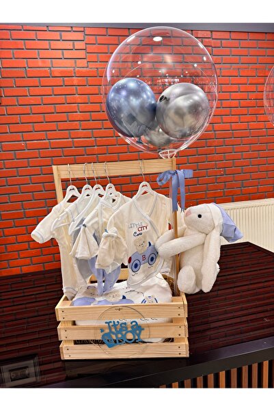 GözdeParti Yeni Doğan Erkek Bebek Sandık İçi 10 Parça Hastane Çıkış Setinden ...