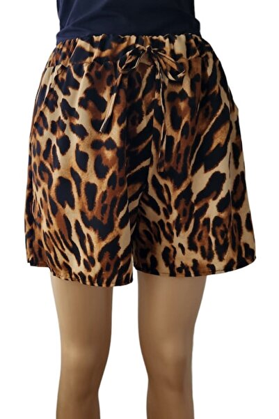 OEM Cotton and Polyester Shorts with Leopard Print