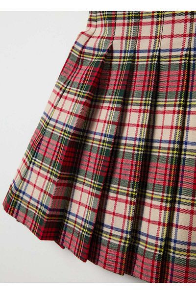 Ovs Pleated Skirt With Tartan Pattern