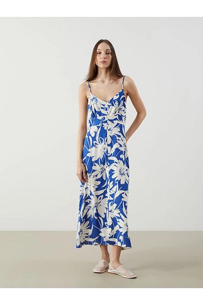 LC Waikiki Lcw Vision Red V Neck Floral Dress