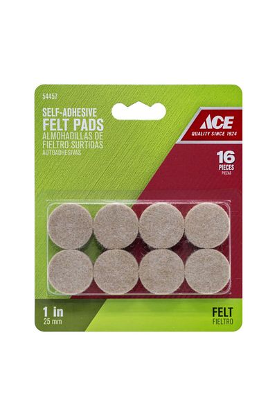ACE 16-Piece Self Adhesive Round Felt Pads 1 Inch