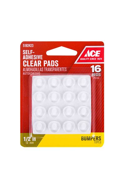 ACE 16-Piece Vinyl Round Self Adhesive Protective Pads 0.5 Inch