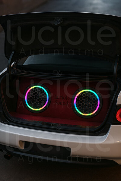 luciole 2’li 16cm ARGB Neon Pixel LED Hoparlör Kapağı | Sese Duyarlı Efektli | Modifiye & Tuning Işık Seti