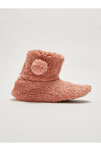 LC Waikiki Plush Women's Home Boots with Pompom Detail (W1)