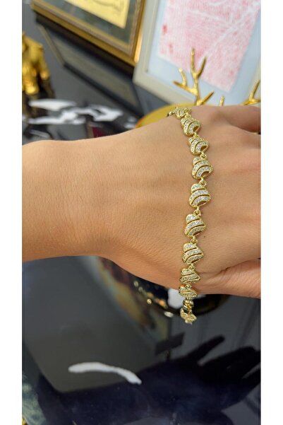 Store 14 Carat Gold Color Zircon Stone Xuping Bracelet 18 cm