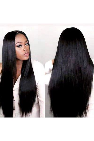 essentialneedsforall 30 Inches Human Hair Bone Straight Wig With 4 By 4 Front Lace