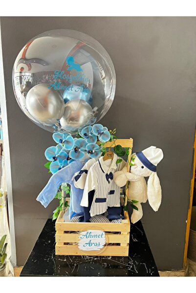 GözdeParti Yeni Doğan Erkek Bebekler İçin Sandık İçi 10 Parça Set: Hastane Çı...