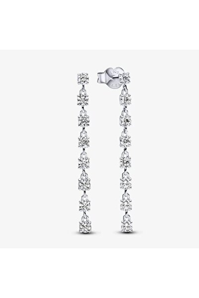 Pandora Long earrings with eight sparkling Zirconia stones - 925 Silver