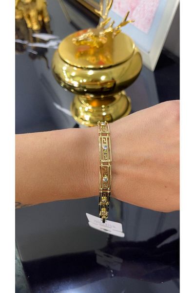 Store 14 Carat Gold Color Zircon Stone Xuping Bracelet 18 cm