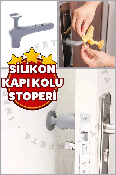 İnfeta Silicone Window Door Handle Protector Stopper Wall Anti-Collision Apparatus