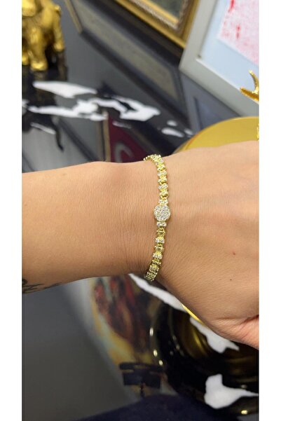 Store 14 Carat Gold Color Zircon Stone Xuping Bracelet 18 cm