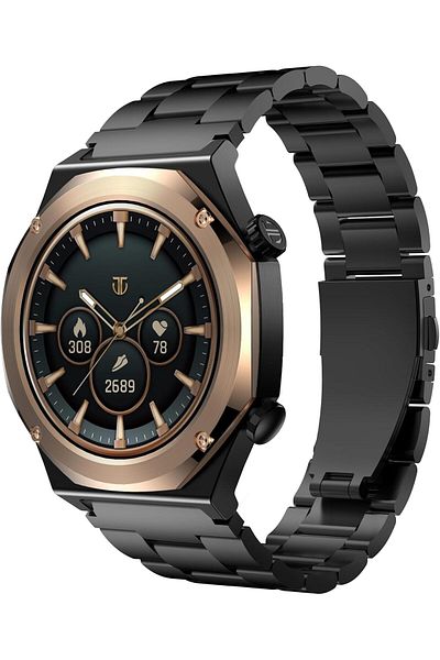 Titan Maestro Smart Watch, 1.43" AMOLED Display, Titanium Case with Metal Band, GPS Navigation, Blue