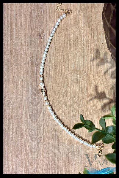 MAZEN Women's Anklet with Pearl Beaded Fish Figure |   Adjustable Summer Stylish Bracelet Model