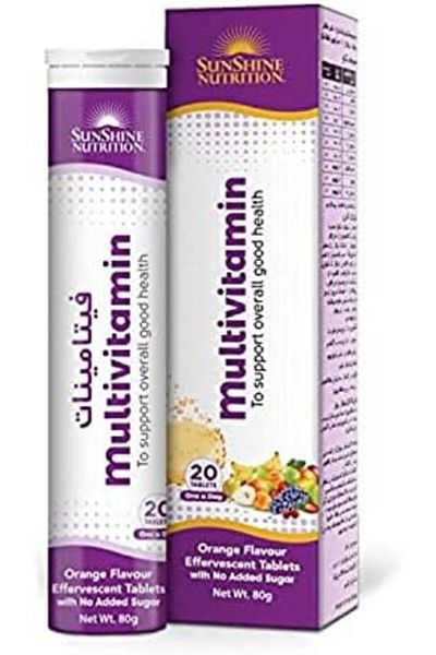 Sunshine Nutrition Multivitamins Effervescent 20 Tablets | To Support Good Health | No Added Sugar |