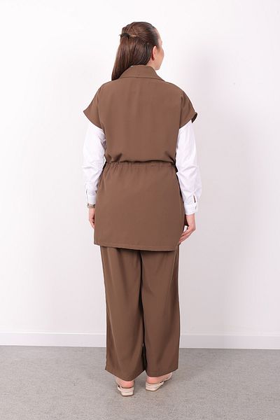 Linvey Women's Linda Crepe Fabric Stylish Comfortable Fit Three-Piece Suit Shirt Vest Pants