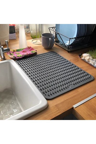 MOAWAVE Large heat-resistant silicone dish drainer, black MOAWAVE™