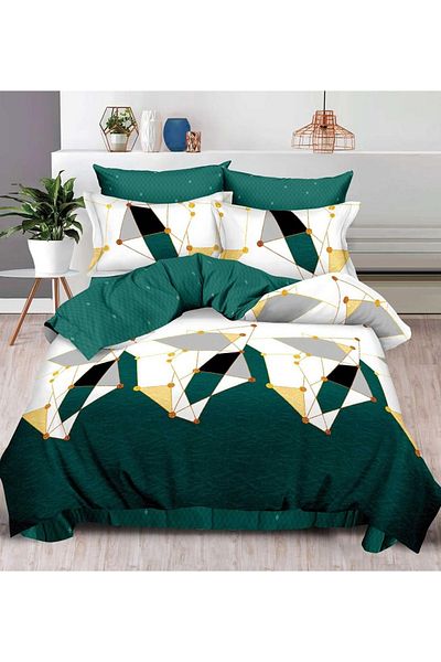 CHIRASO FINE Cotton Bedding Set, ELASTIC Sheet 180x200+25cm, Duvet Cover 200x230cm 4 Pillowcases