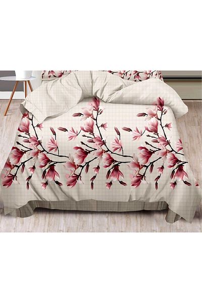 CHIRASO FINE Cotton Bedding Set, ELASTIC Sheet 180x200+25cm, Duvet Cover 200x230cm 4 Pillowcases