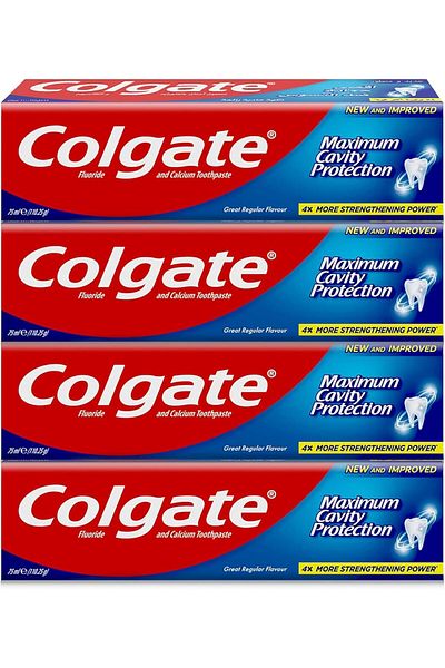 Colgate Maximum Cavity Protection Toothpaste - Regular Flavour 75ml (4 Pack)