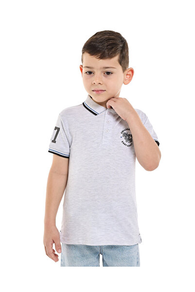 R&B تي شيرت بولو رمادي مختلط للأولاد من عمر 2 إلى 8 سنوات