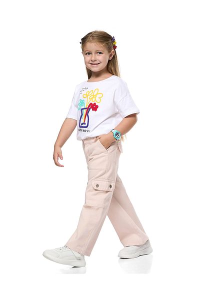 R&B Pink GIRLS WOVEN PANT 2-8Y