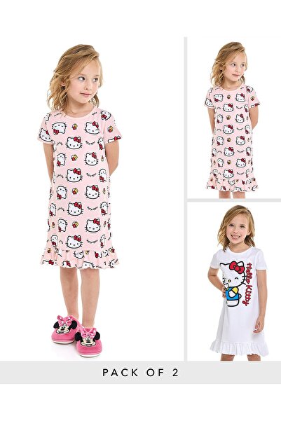 R&B فستان نوم متعدد الألوان للبنات من عمر 2 إلى 8 سنوات