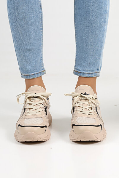 Encool Béžové dámské ležérní tenisky Stylová vysoká podrážka – s barevnými variantami