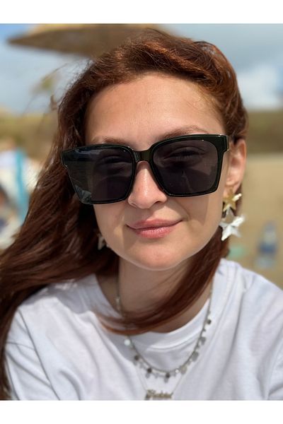 Ferrucci Selin Liver Glasses Brand Model Women's Glasses with Green Frame and Black Glass