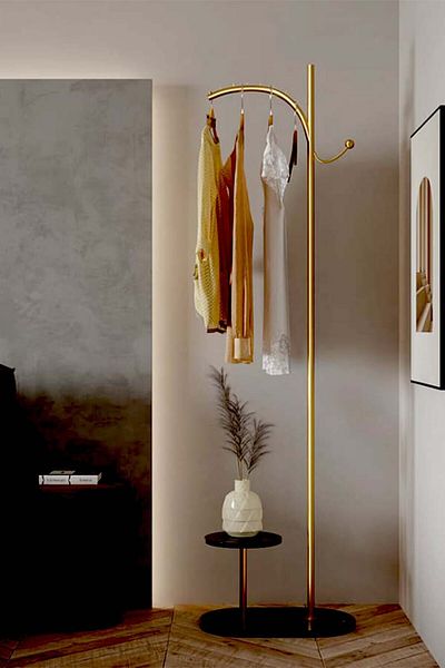 Generic a modern, minimalist floor-standing coat, Abaya and clothes rack, a Nordic and light luxury design