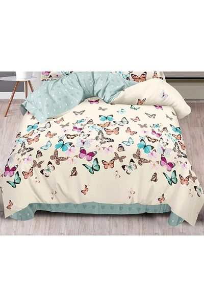 CHIRASO FINE Cotton Bedding Set, ELASTIC Sheet 180x200+25cm, Duvet Cover 200x230cm 4 Pillowcases