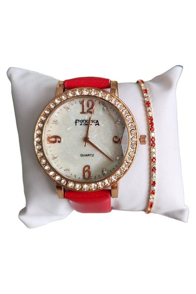 Francesca Set casual women's watch with bracelet included, quartz mechanism