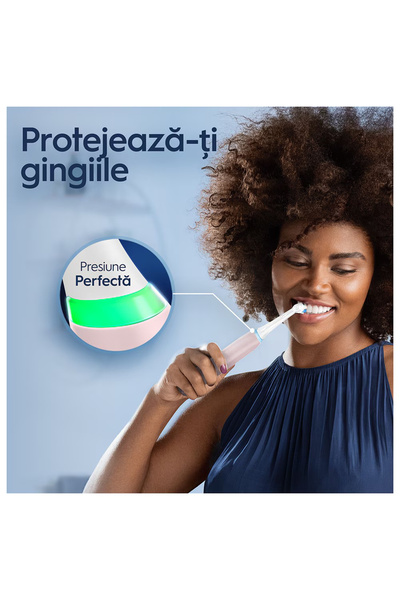 Oral-B Periuță de dinți electrică iO3 cu tehnologie magnetică și micro-vibrații, senzor inteligent de presiune