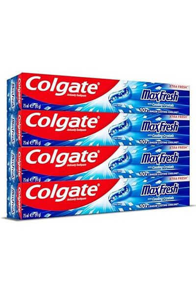 Colgate Toothpaste Max Fresh Cool Mint Toothpaste, With Cooling Crystals, 4x75ml, 4 Pack