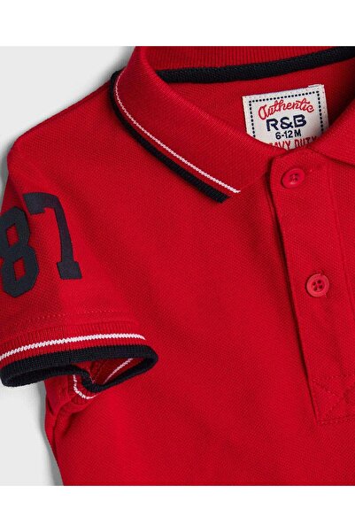 R&B Red POLO BASIC 0-24M