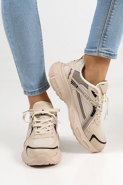 Encool Pantofi casual de damă bej, cu talpă înaltă elegantă - cu opțiuni de culoare