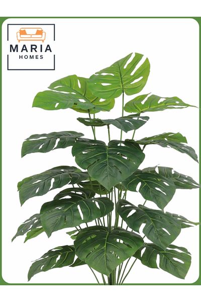 MARIA HOMES Artificial Monstera Plant 105 cm – Decorative Indoor Plant with white Pot