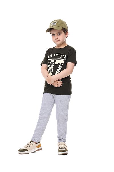 R&B Gray BOYS KNIT BOTTOM 2-8Y