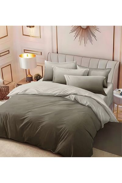 CHIRASO FINE Cotton Bedding Set, ELASTIC Sheet 180x200+25cm, Duvet Cover 200x230cm 4 Pillowcases