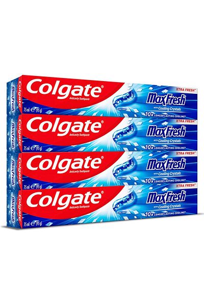 Colgate Toothpaste Max Fresh Cool Mint Toothpaste, With Cooling Crystals, 4x75ml, 4 Pack