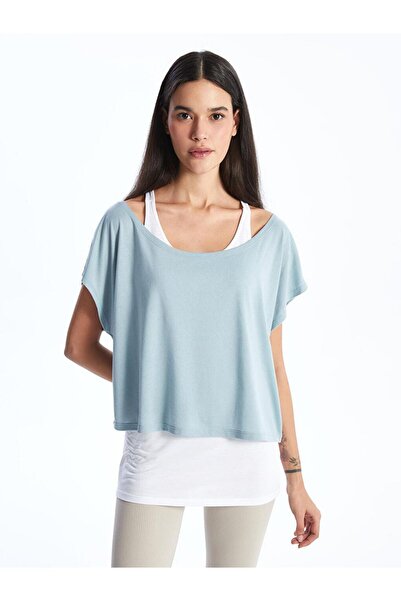 LC Waikiki Crew Neck Plain Short Sleeve Women's T-Shirt and Singlet Set (S4)