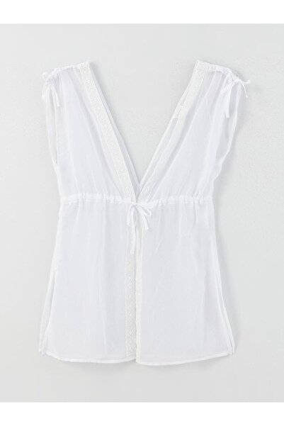 LC Waikiki Besticktes Damen-Strandkleid mit V-Ausschnitt (S3)