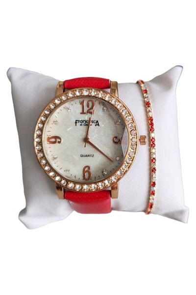 Francesca Set casual women's watch with bracelet included, quartz mechanism