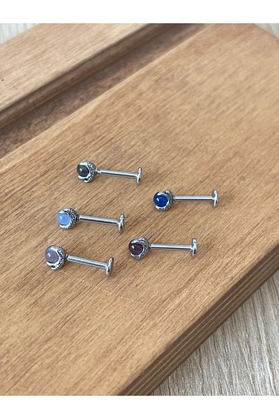 Rupen Kraft 316 L Surgical Steel Anti Allergic Claw Model Tiger Eye Stone Cartilage Helix Tragus Piercing