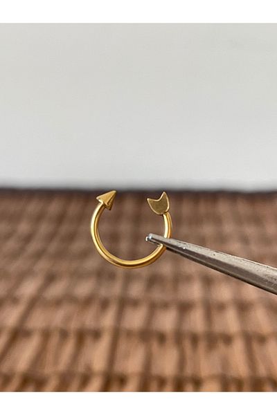 Rupen Kraft 316 L Surgical Steel Anti Allergic Arrow Bow Model Ring Piercing 10mm X 1.2mm