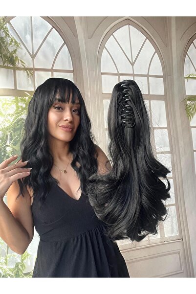 Suzan Peruk Tokalı Mandallı Postiş At Kuyruğu topuz saçı. Tak ve çık